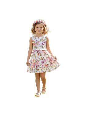 Janie and Jack Girls Floral Cutout Back Dress Size 6